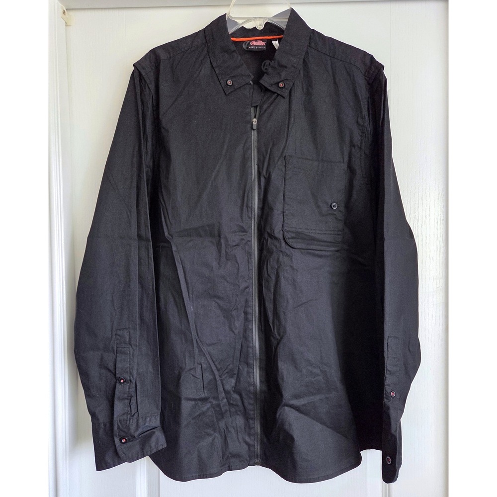 Marvel Avengers x Five Four Black Zip Front Shirt‎ Lightweight Jacket Sz XL